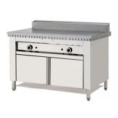 Piastra per piadine a gas su vano inox CP8 Piana in acciaio inox