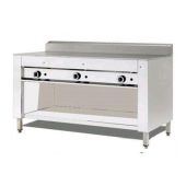Piastra per piadine a gas su mobile inox CP10 Piana in acciaio inox