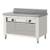 Piastra per piadine a gas CP8 Piana al cromo su mobile inox