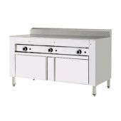 Piastra per piadine a gas su vano inox CP10 Piana in acciaio inox