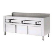 Piastra per piadine a gas CP12 Piana in acciaio inox su vano inox