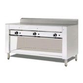 Piastra per piadine a gas CP10 Piana al cromo su mobile inox