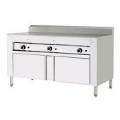 Piastra per piadine a gas CP10 Piana al cromo su vano inox
