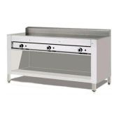 Piastra per piadine a gas CP12 Piana al cromo su mobile inox