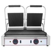 Piastra grill doppia Modello R2 in ghisa piano Rigato