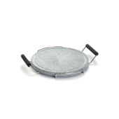Pietra ollare rotonda Telaio cromato e manici a faggio Ø30 mm Modello POR30