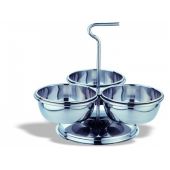 Portasalatini o portasale in acciaio inox N. 3 ciotole ø mm. 90 Capacità cl.20 Modello 401-003