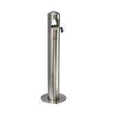 Posacenere a colonna MDL in acciaio inox satinato con maniglia Da esterno Modello 108009