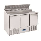 Saladette refrigerata GN1/1 con top sancwich in acciaio inox Modello CRS93A - 3 porte autochiudenti Refrigerazione statica