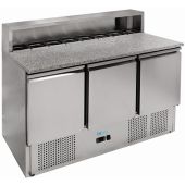 Saladette refrigerata statica in acciaio inox AISI 201 Modello G-PS903-FC tre porte