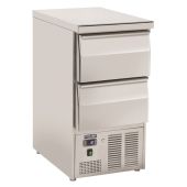 Saladette Refrigerata Per insalate GN1/1 con top inox Modello CRD45A Refrigerazione statica N. 2 cassetti ½ refrigerati