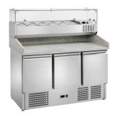 Saladette refrigerata per pizzeria con vetrinetta Modello AK943PZ+AK14433 6xGN 1/4