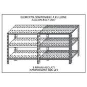 Scaffali inox a bullone IXP 3 ripiani forati Elemento componibile SC315FC
