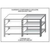 Scaffali inox a bullone IXP 3 ripiani lisci SC515LC Elemento componibile