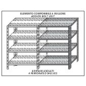 Scaffali inox a bullone IXP 4 ripiani forati SC318FC Elemento componibile