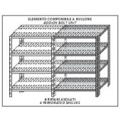 Scaffali inox a bullone IXP 4 ripiani forati SC320FC Elemento componibile