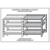 Scaffali inox a gancio IXP 3 ripiani forati SC415FCG Elemento componibile