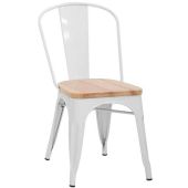 Sedia da interno impilabile TESR Struttura in metallo verniciato Seduta in legno Modello 978-EM53W