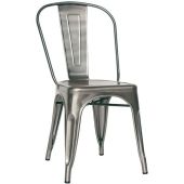 Sedia da interno impilabile TESR Struttura in metallo verniciato e vernice trasparente Modello 969-MC001T