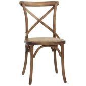 Sedia da interno TESR Struttura in legno Effetto anticato Seduta in rattan Modello 1188-HT36