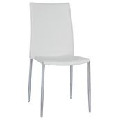 Sedia impilabile da interno TESR Struttura  in acciaio cromato Rivestimento in ecopelle Modello 821-RF49C