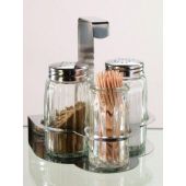 Set 3 pezzi sale, pepe e stecchini in acciaio inox Modello SPSL3