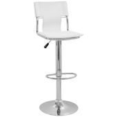 Sgabello da interno TESR Struttura in metallo cromato Seduta in ecopelle Modello 1113-BY035