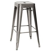 Sgabello impilabile da interno TESR Struttura in metallo verniciato e vernice trasparente Modello 966-MC012T
