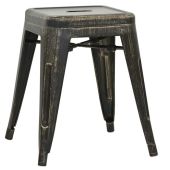 Sgabello impilabile da interno TESR Struttura in metallo verniciato Effetto anticato Modello 1263-009T