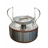  SHOW COOKING Spadellone da tavolo in acciaio inox e rame con padella in alluminio cm 40 cod 02243