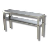 Sovrastruttura Acciaio Inox Doppia con ripiano intermedio su gambe Modello SRD2