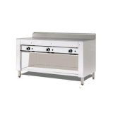 Cuocipiada a gas PL Modello CP10 Piana in acciaio inox su vano inox a giorno Capacità 10 piadine 