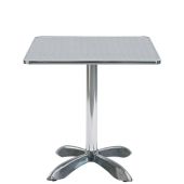 Tavolo da esterno TESR con base in alluminio, piano in acciaio inox Modello 093-MTA007A