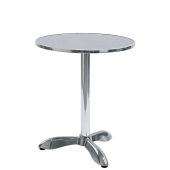 Tavolo da esterno TESR con base in alluminio, piano in acciaio inox Modello 089-mta002