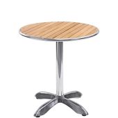 Tavolo da esterno TESR con base in alluminio, piano in legno Modello 108-MTW007B