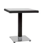 Tavolo da esterno TESR Struttura in alluminio, rivestimento in filo di polietilene, piano in vetro temperato, base in alluminio Modello 560-cts0022