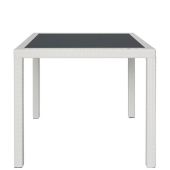 Tavolo da esterno TESR Struttura in alluminio, rivestimento in filo di polietilene, piano in vetro temperato Modello 563-MCQ140