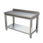 Tavolo da lavoro Acciaio Inox con ripiano con alzatina Modello G075A