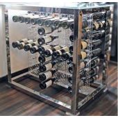 Tavolo degustazione con espositore bottiglie classiche Designe capacità bottiglie 144 Modello HORIZON