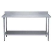 Tavolo in acciaio inox con alzatina SR con ripiano Capacità kg 300 Modello 75061670