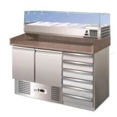Tavolo refrigerato/Banco Pizza Statico Modello S903PZCAS+RI14033V due porte e cassettiera
