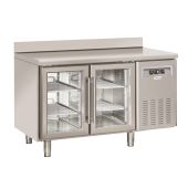 Tavolo Refrigerato con alzatina Modello SRG2200 Refrigerazione ventilata 2 Porte autochiudenti in vetro