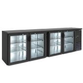 Tavolo retro banco refrigerato ventilato Modello BB400GD con porte a vetro
