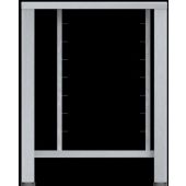 Tavolo fisso in  AISI 430 Con supporti universali Mod. ETS423 Capacità: 6 teglie 2/3 GN o 6 griglie 425x340 mm LxPxH 610x630x791 mm Per EF 423, EF 443 ed EF 523 (in tutte le versioni)