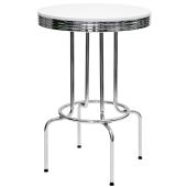 Tavolo da interno TESR Struttura in metallo cromato, piedini regolabili, piano in poliestere Modello 224-TB009