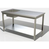 Tavolo da lavoro con ripiano Acciaio Inox Senza alzatina Con Vasca Modello G1VS/D106