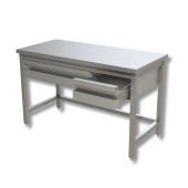 Tavolo da lavoro Acciaio Inox Senza alzatina con 3 cassetti con telaio/cornice Modello GSR3C147