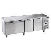 Tavolo Refrigerato 4 porte In acciaio inox AISI 210 ForCold  GN1/1 (cm 53 x 32,5) ventilato Modello M-GN4100BT-FC MONOBLOCCO