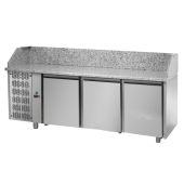 Banco pizza refrigerato ventilato quatto porte con motore a sinistra Modello PZ04MID80SX