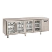 Tavolo Refrigerato Modello SRG4100 Refrigerazione ventilata 4 Porte autochiudenti in vetro